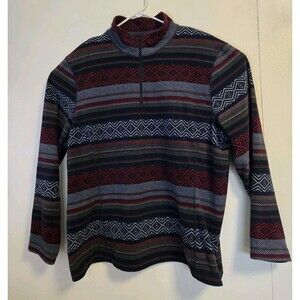 Eddie Bauer Fleece Womens 2XL Sweater Pullover Aztec Western Cowboy Outdoor Fall